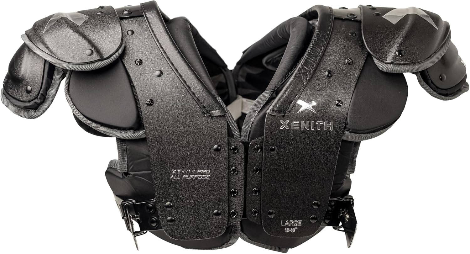 Xenith Pro Varsity Football Shoulder Pads - Skill, Lineman, All Purpose - Customizable, High Impact Foam Padding - Low Profile Design & Versatile Fit - Adult Protective Gear