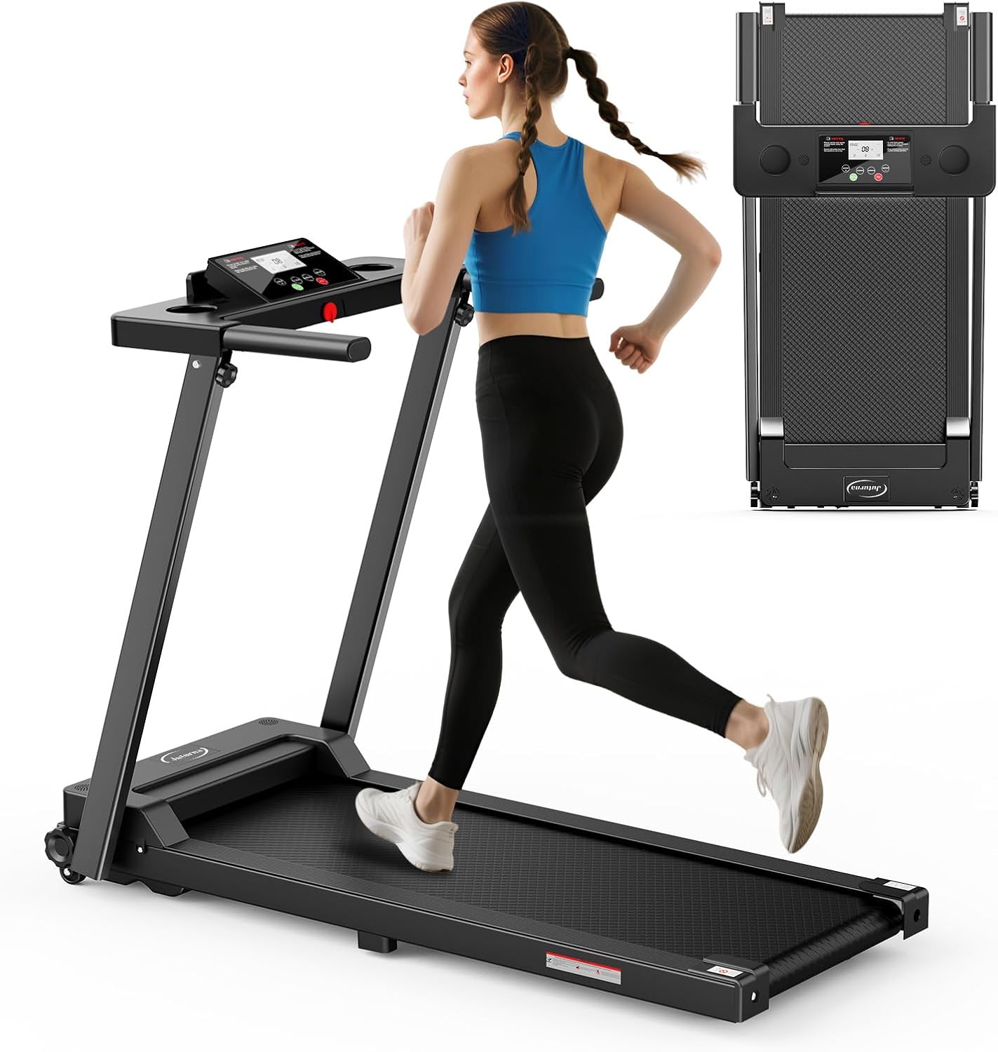 Juturna Treadmills for Home, Walking Pad with Handle Bar, Portable Foldable Treadmill, 3.0 HP Walking Pad with 300 LBS Capacity, Folding Treadmill with LED Display