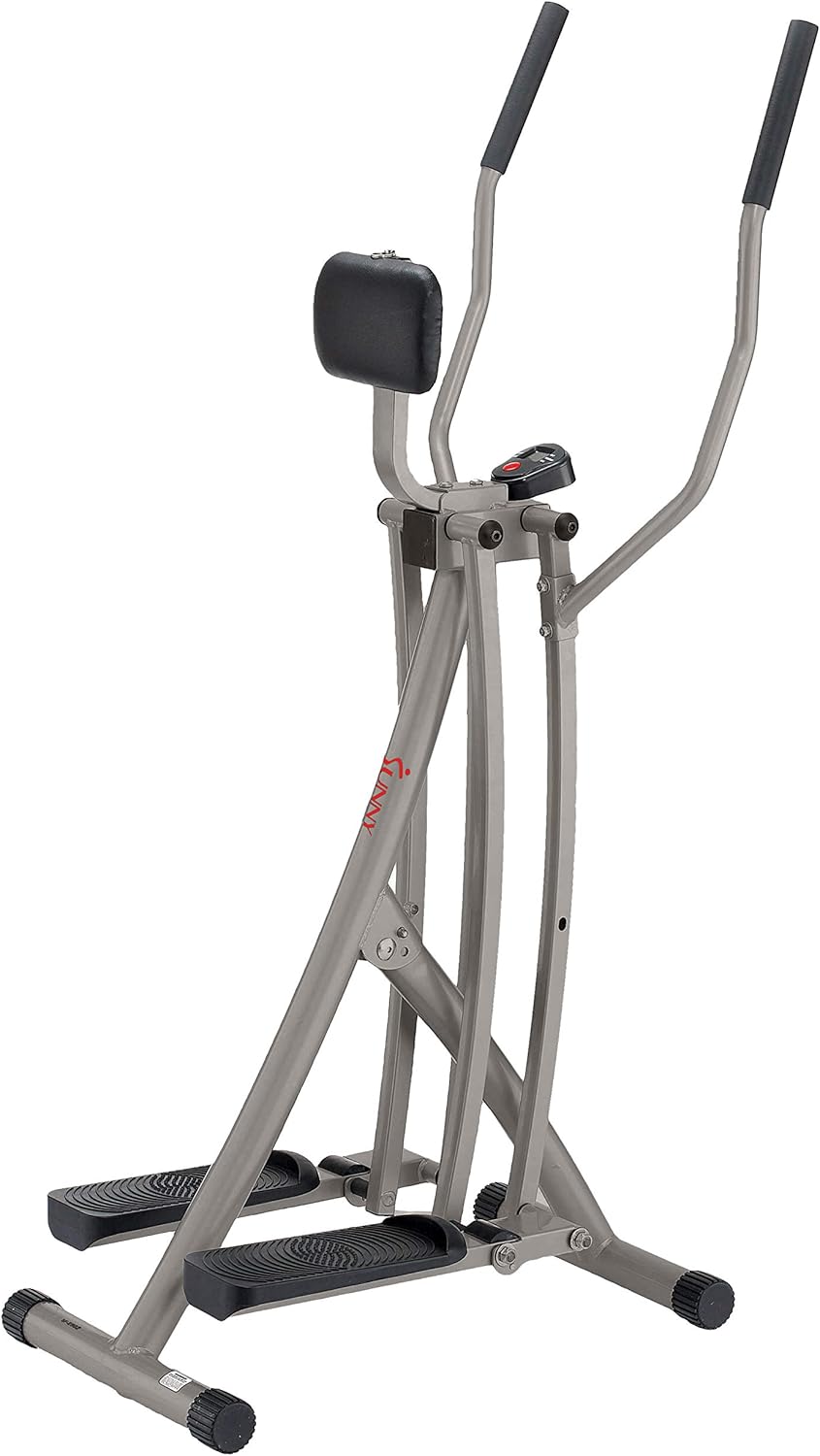 Sunny Health & Fitness Smart Air Walk Elliptical, Foldable Machine w/ 30-INCH Stride, Cardio Cross Trainer Glider for Home Exercise, Free SunnyFit App Bluetooth Link, Optional Adjustable Resistance