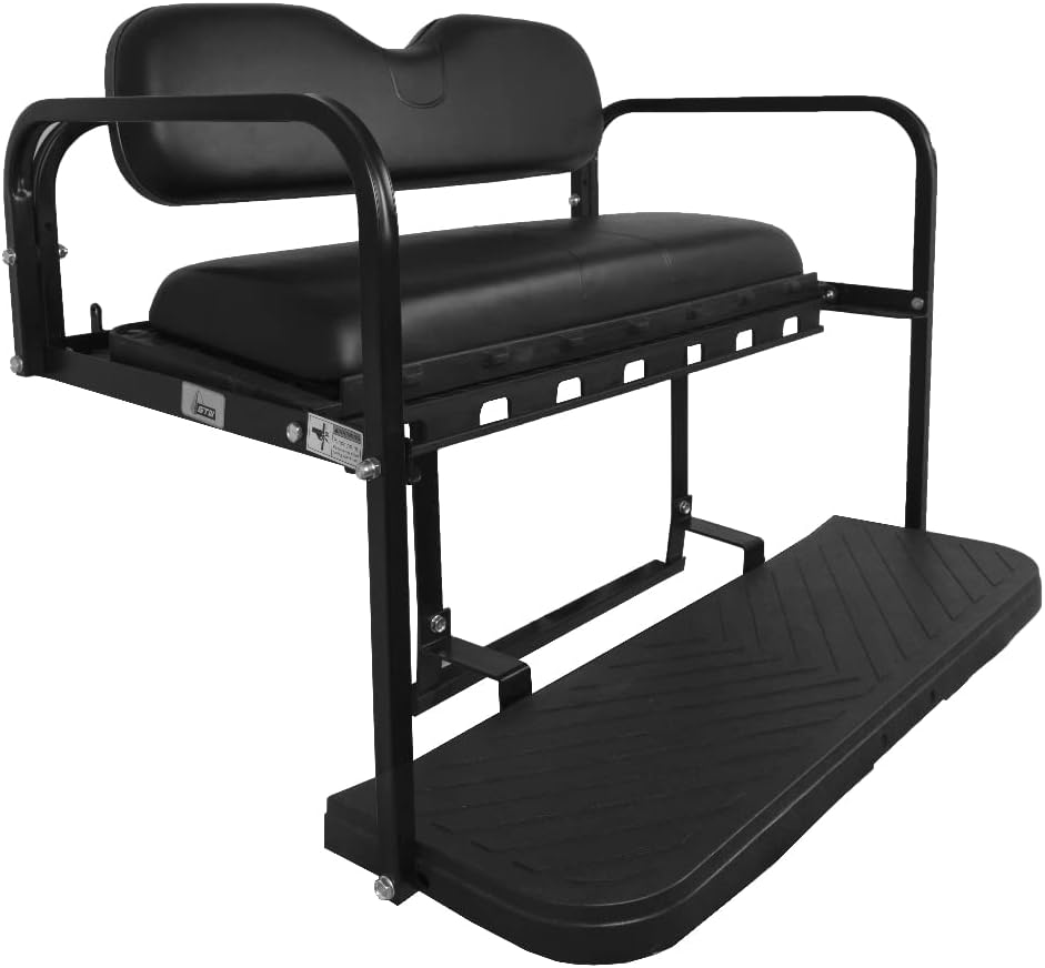 GTW MACH3 EZGO TXT Golf Cart Rear Flip Seat Kit with Steel Frame | Compatible with 1995 & Up E-Z-GO TXT/Valor/Freedom TXT / T48 Models