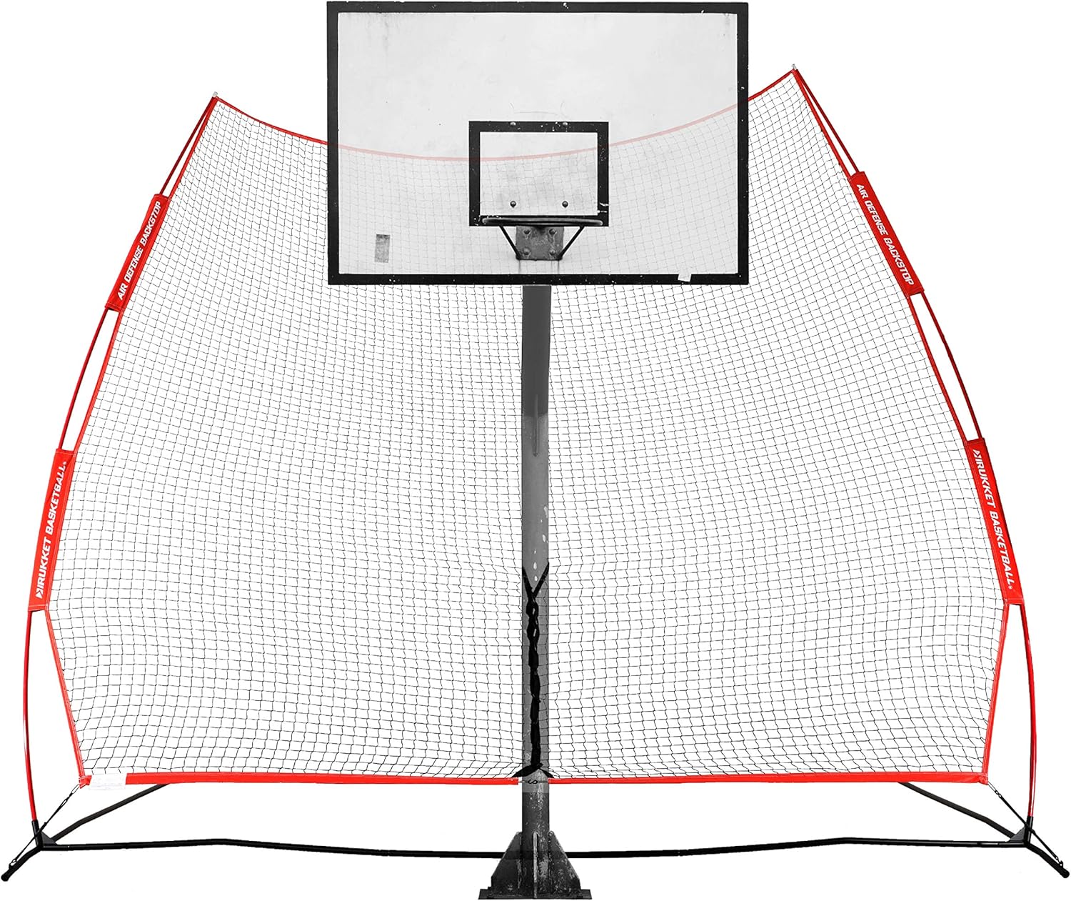 Rukket Basketball Air Defense Return Net Guard and Backstop, Choose 12x13 XL Return Net or 6x10 Adjustable Return Net, Hoop Rebound Back Netting Attachment for Yard, Home & Residential Use, Barrier System for Safety and Retention