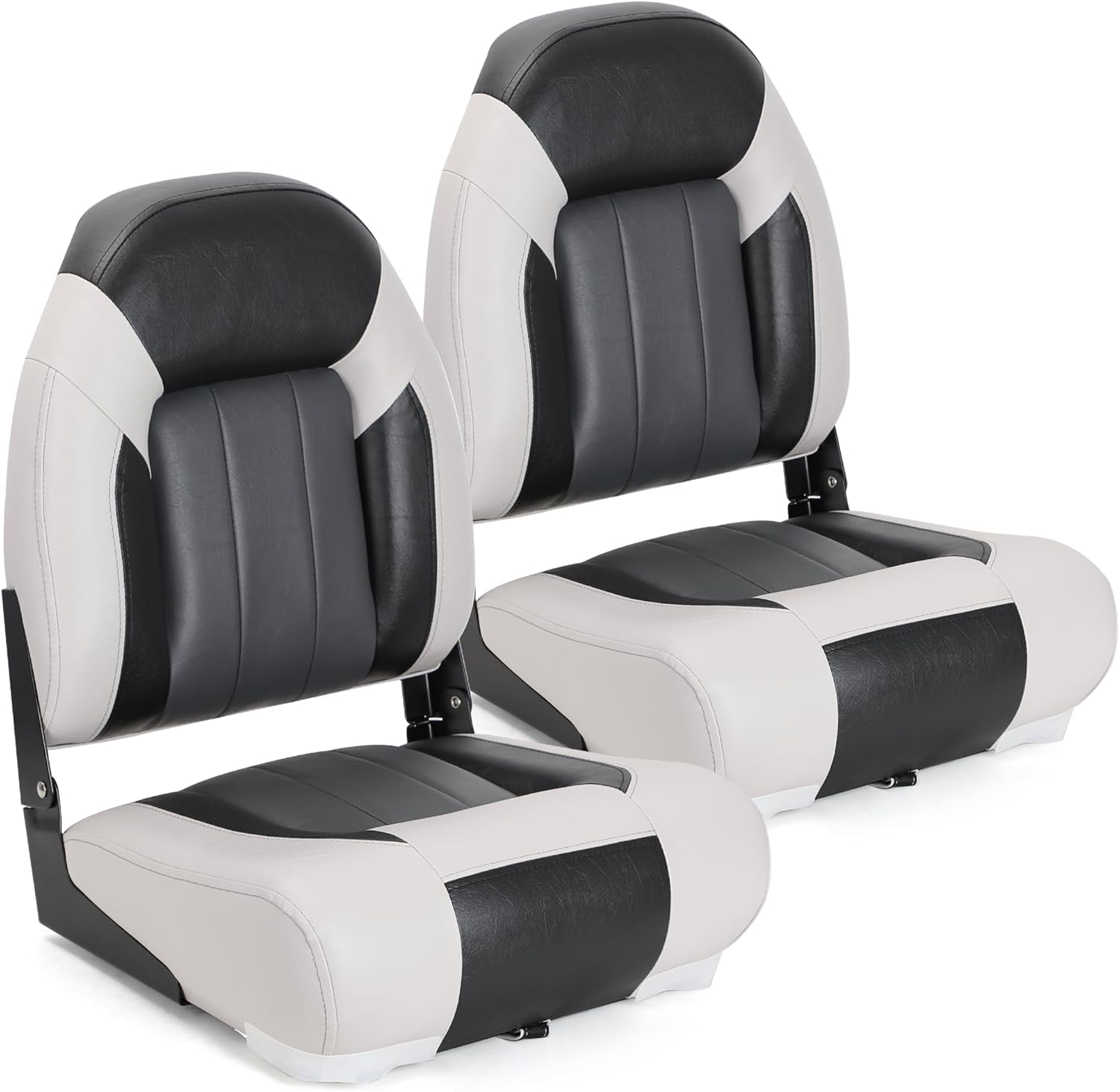 Deluxe Marine High Back Folding Boat Seat,Stainless Steel Screws Included