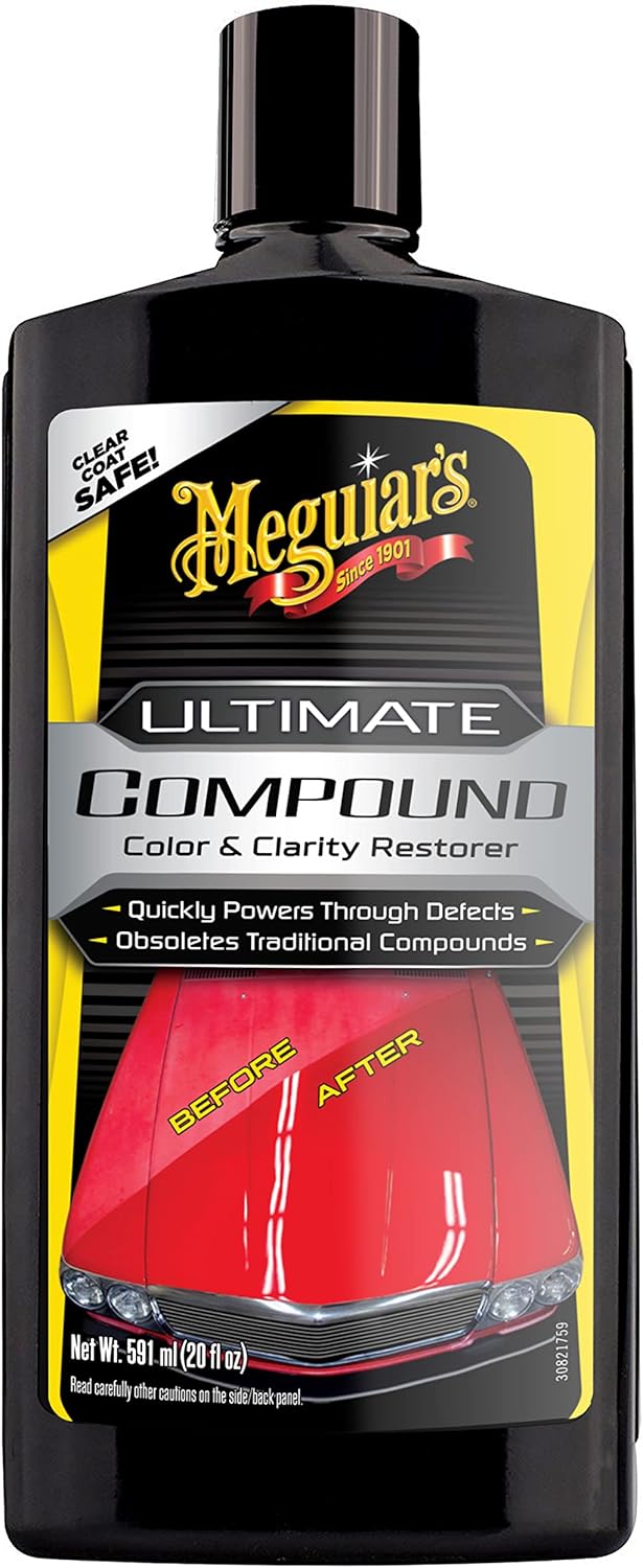 Meguiar's Ultimate Compound, 20 Oz - Remove Scratches, Swirl Marks and Oxidation While You Restore Color and Clarity for a Showroom Shine - Safe and Effective on All Glossy Paints and Clear Coats