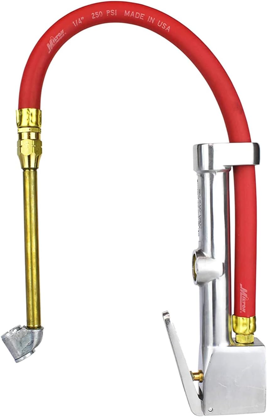 New & Improved - Tire Inflator Gauge with Dual Head Air Chuck 15” Air Hose 10-160 PSI (Box of 5)