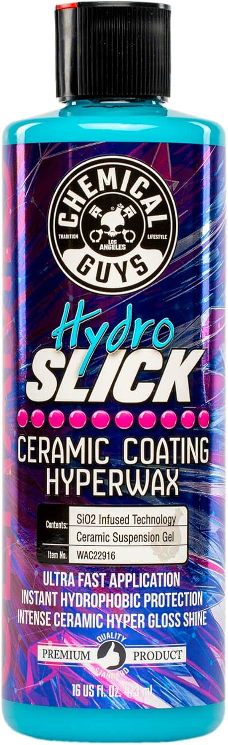 Chemical Guys WAC22916 HydroSlick Intense Gloss Sio2 Ceramic Coating Hyperwax, Hyper Gloss Shine, Safe for Cars, Trucks, SUVs, Motorcycles, RVs & More, 16 fl oz