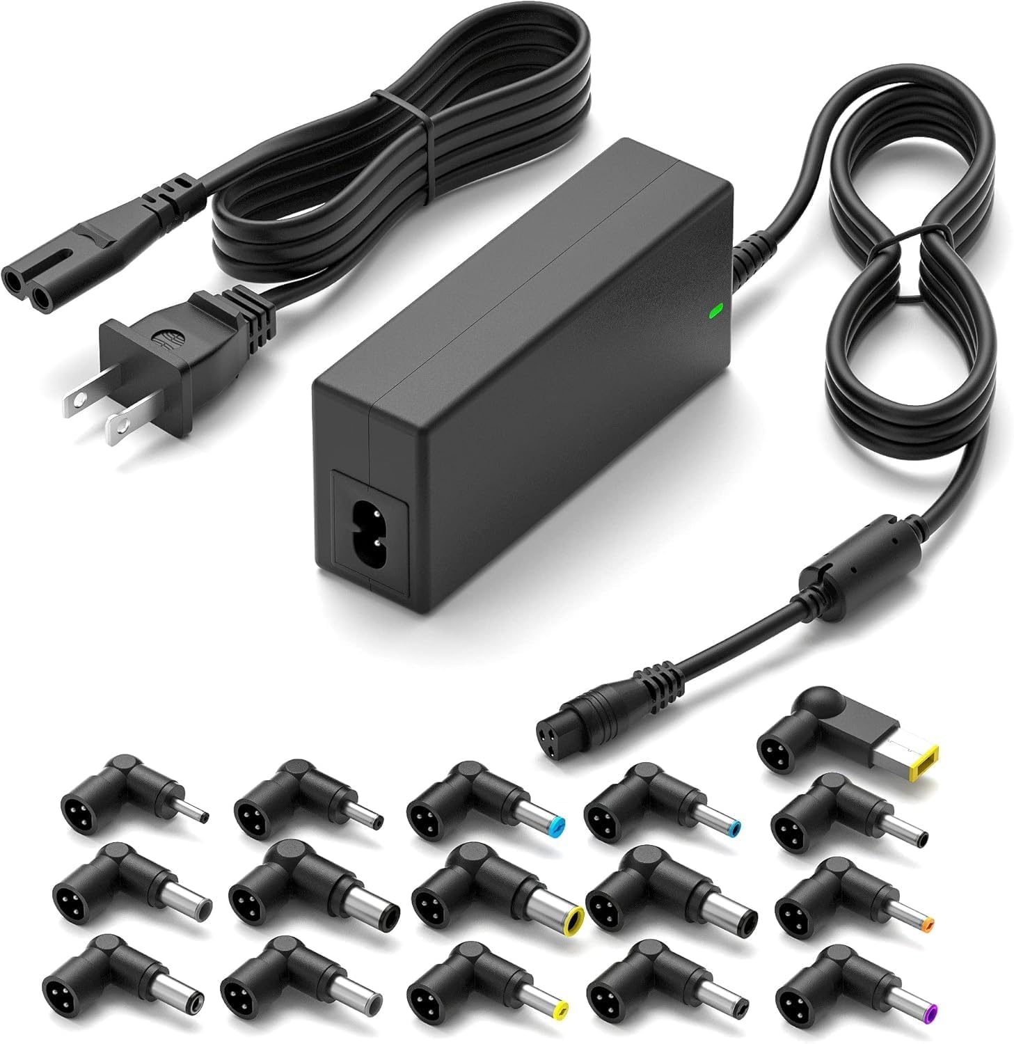 Powseed 65W Universal Laptop Charger for Dell HP Asus Acer Samsung Toshiba Lenovo IBM Sony Gateway Notebook Ultrabook Chromebook, DC Output 18.5V 19V 19.5V 20V Power Adapter Supply Cord 65W