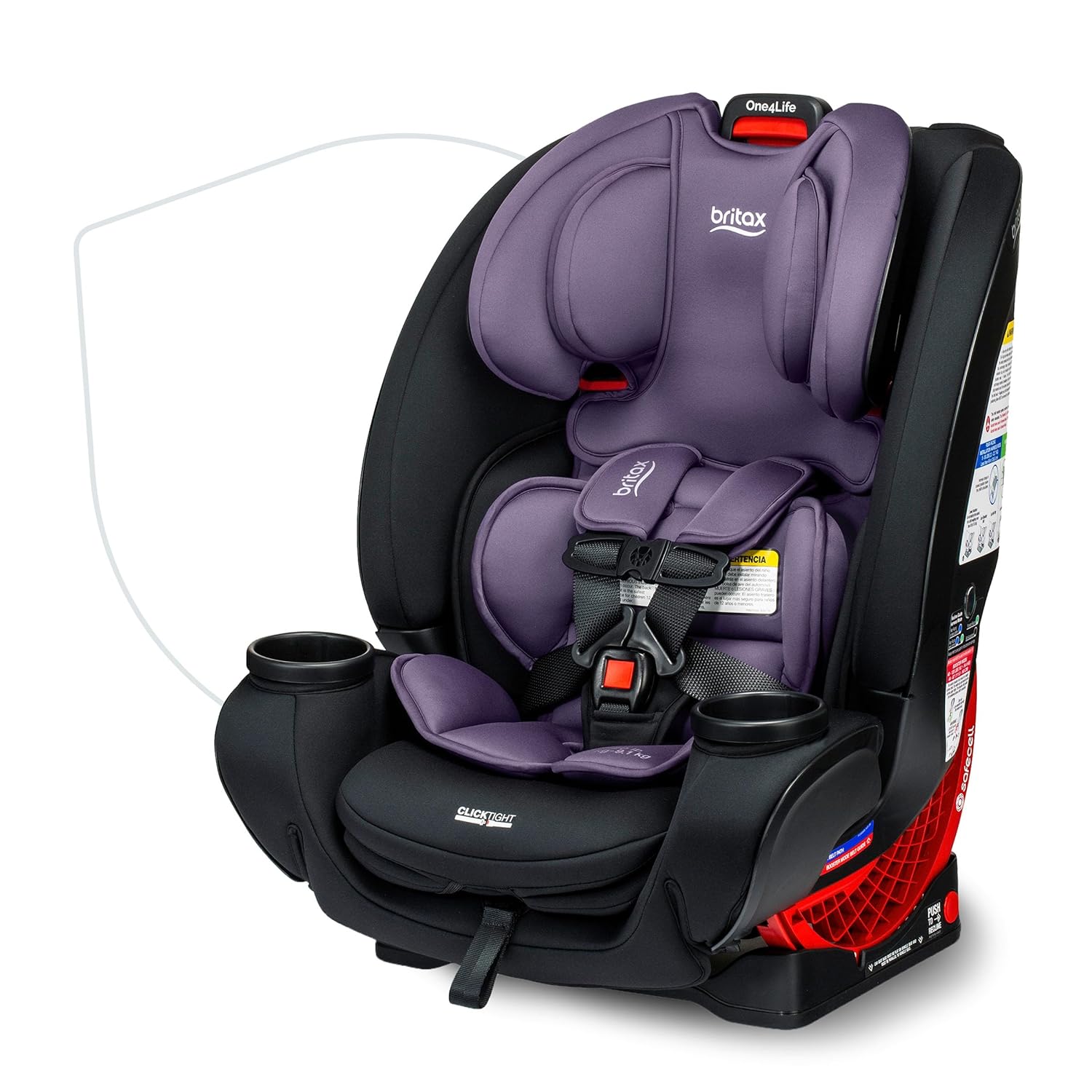 Britax One4Life Convertible Car Seat, 10 Years of Use from 5 to 120 Pounds, Converts from Rear-Facing Infant Car Seat to Forward-Facing Booster Seat, Machine-Washable Fabric, Iris Onyx
