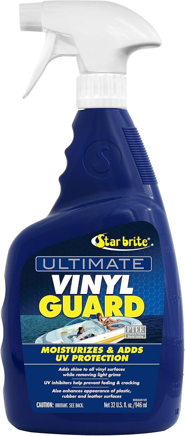 STAR BRITE Ultimate Vinyl Guard - Spray on Protection & Shine - Prevent Fading & Cracking - Keep Vinyl, Leather, Plastic & Rubber - 32 OZ (095932)